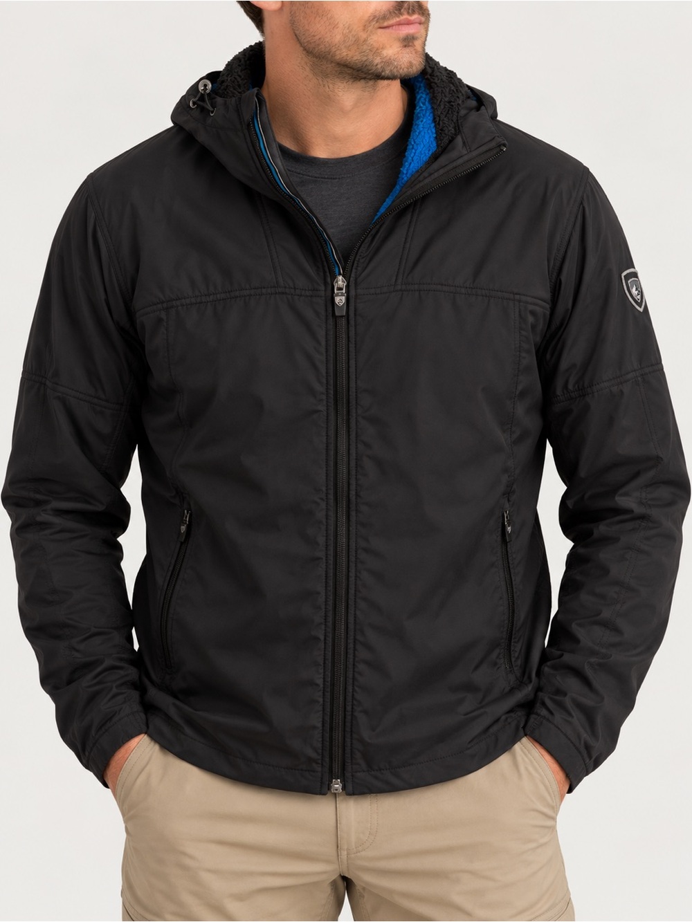 Men's Kuhl Black Hooded Jacket with fleece Lining